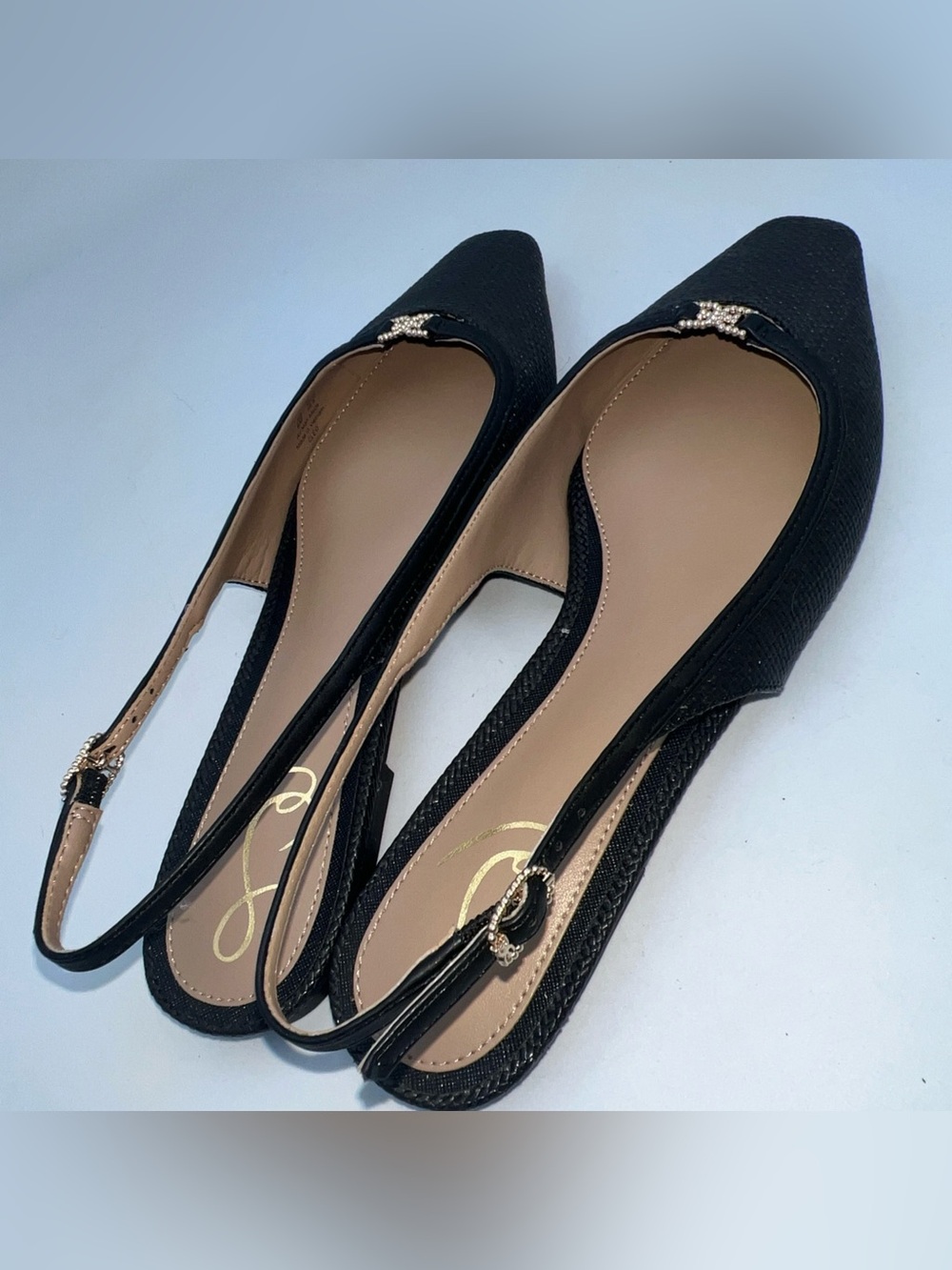 Sam Edelman Women’s Cleo Slingback Flats Woven Texture Black Size 8 NEW - Picture 10 of 11